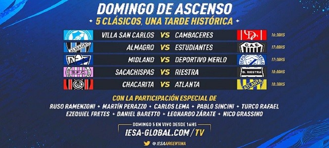 Fútbol Virtual, Ascenso, Clásicos