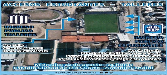 Talleres, Matador, Córdoba, Estudiantes, Rio Cuarto, Celeste